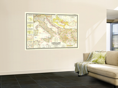 1949 Classical Lands of the Mediterranean Map Posters by  National Geographic Maps