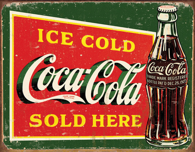 Coke – Ice Cold Green Cartel de chapa