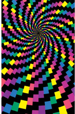 Electric Rainbow (Spiral) Flocked Blacklight Poster Print Posters