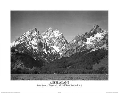 Ansel Adams Snow On Mountains Teton Art Print Poster Posters en ...