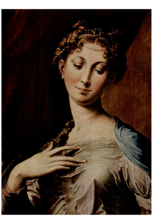 Parmigianino (Madonna with the long neck, detail: head of the Madonna) Art Poster Print Print