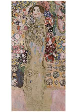 Gustav Klimt (Portrait of a Lady, unfinished) Art Poster Print Prints