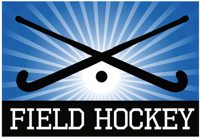 Field Hockey Crossed Sticks Blue Sports Poster Print Prints