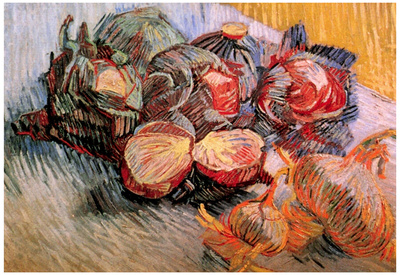 Vincent Van Gogh Still Life with Red Cabbages and Onions Art Print Poster Photo