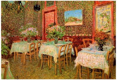 Vincent Van Gogh Interior of a Restaurant Art Print Poster Posters