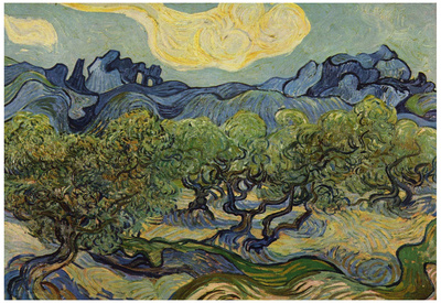 Vincent Van Gogh (Landscape with olive trees) Art Poster Print Posters