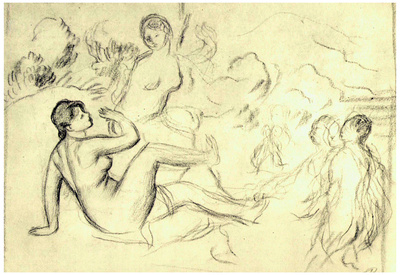 Pierre Auguste Renoir Bather Sketch 2 Art Print Poster Posters