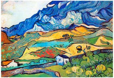 Vincent Van Gogh Les Alpilles a Mountain Landscape near Saint-Remy Art Print Poster Poster by Vincent van Gogh