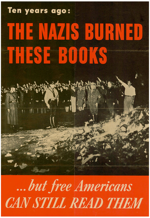 The Nazis Burned These Books but Free Americans Can Still Read Them WWII War Propaganda Poster Photo