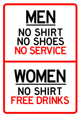 Women Free Drinks Men No Service Parking Sign Poster Posters