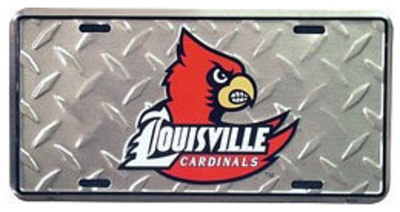 Louisville Cardinals Diamond License Plate Tin Sign