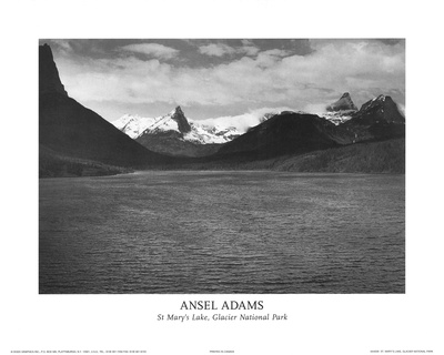 St Mary's Lake Glacier National Park Posters by Ansel Adams