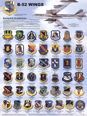 B-52 Airplane Wings Educational Military Chart Poster Prints