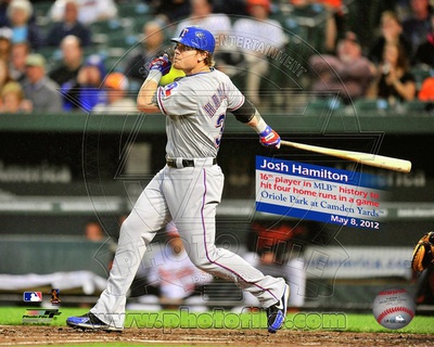 Josh Hamilton 16th player in MLB History to hit four home runs in a gam- May 8, 2012 Photo