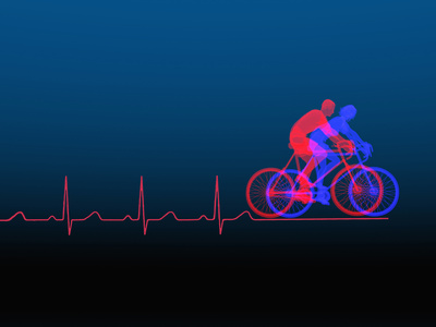 Biomedical Illustration of Exercise (Bicycling) and a Healthy Heart Ekg Photographic Print by Carol & Mike Werner