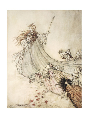 ..Fairies Away! We Shall Chide Downright, If I Longer Stay Giclee Print by Arthur Rackham