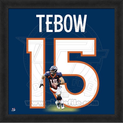 Tim Tebow, Broncos photographic representation of the player's jersey Framed Memorabilia