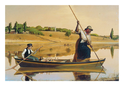 Eel Spearing at Setauket Prints by William Sidney Mount