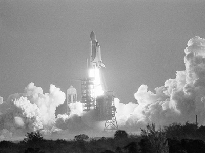 Challenger Liftoff 1984 Photographic Print by Glenda Dixon