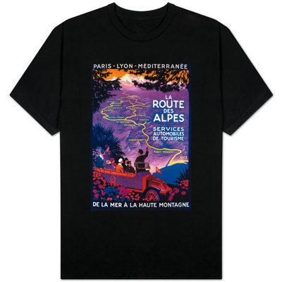 La Route Des Alpes Vintage Poster - Europe Shirt