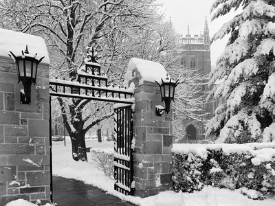 Boston College - Main Gate in Winter Photo