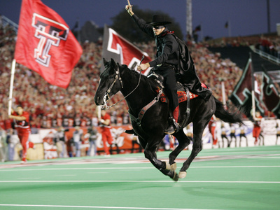 Texas Tech University - The Masked Rider Takes the Field for Texas Tech Photo by Norvelle Kennedy