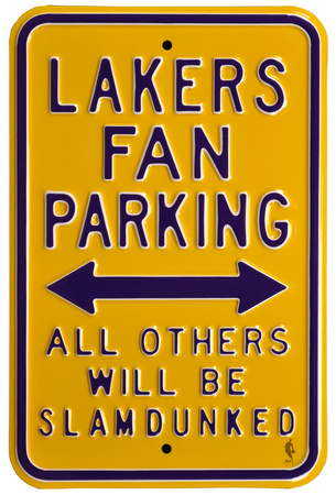 Lakers Slam Dunked Parking Steel Sign Wall Sign