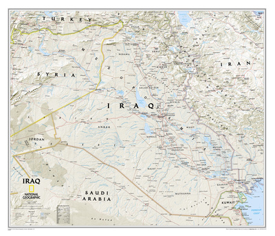 National Geographic - Iraq Classic Map Laminated Poster Posters by National Geographic