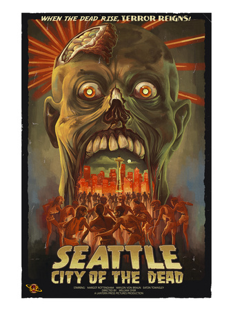 Seattle Zombies - City of the Dead Posters by  Lantern Press