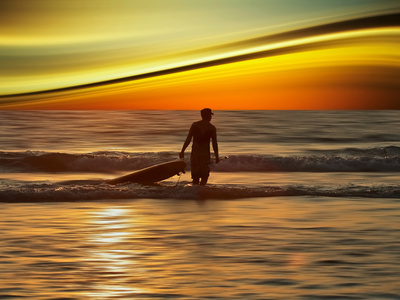 Sunset Surfer Photographic Print by Josh Adamski