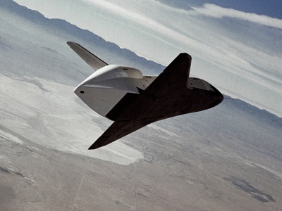 Test of Space Shuttle Prototype Enterprise in Free Flight Glide and Landing on Rogers Dry Lake Bed Photo