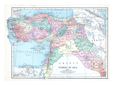 1913, Armenia, Cyprus, Russia, Turkey, Israel, Jordania, Lebanon, Syria, Asia, Holy Land, Arabia Giclee Print