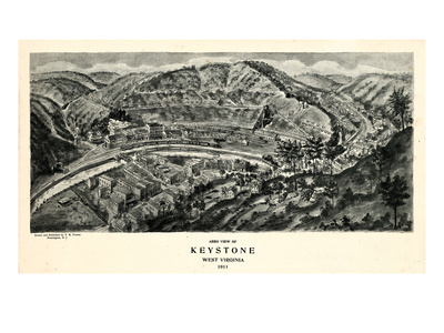 1911, Keystone Aero View 17x29, West Virginia, United States Giclee Print