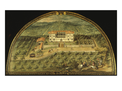 Villa La Peggio, Tuscany, Italy, from Series of Lunettes of Tuscan Villas, 1599-1602 Giclee Print by Giusto Utens