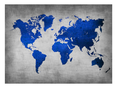 World  Map 10 Print by  NaxArt