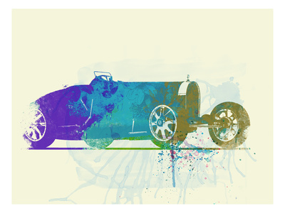 Bugatti Type 35 R Watercolor Prints by  NaxArt