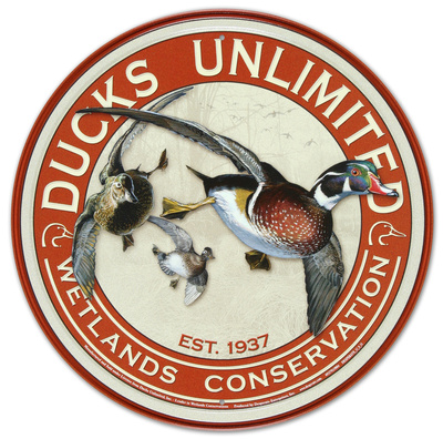 Ducks Unlimited Round Retro Vintage Tin Sign Tin Sign