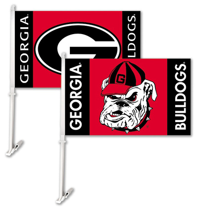 NCAA Georgia Bulldogs Car Flag with Wall Bracket Flag