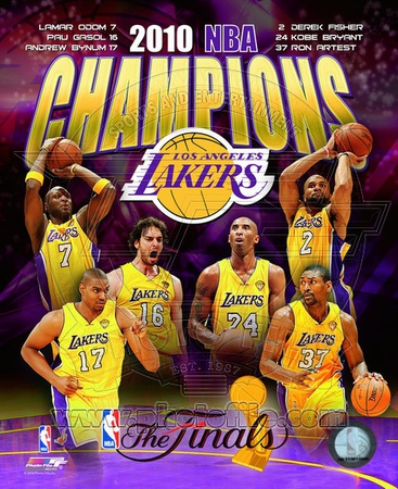 Los Angeles Lakers 2009-10 NBA Champions Composite Photo