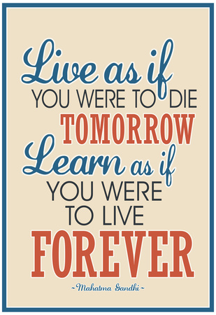 Live As If Learn As If Art Gandhi Quote Poster Prints