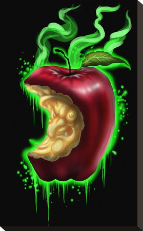 Witch Apple Stretched Canvas Print by  Lefty Joe