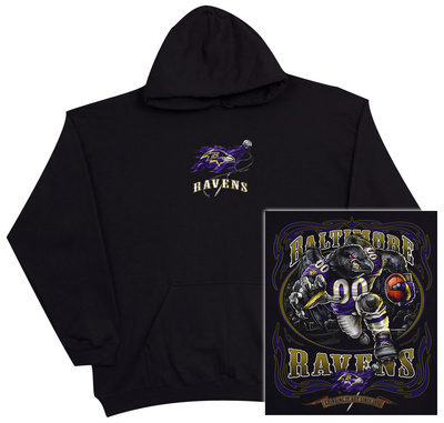 Hoodie: NFL: Baltimore Ravens- Running Back (Front/Back) Pullover Hoodie