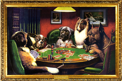 dogs playing poker