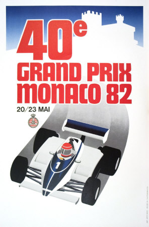 monaco grand prix track. Monaco Grand Prix, 1982 Poster