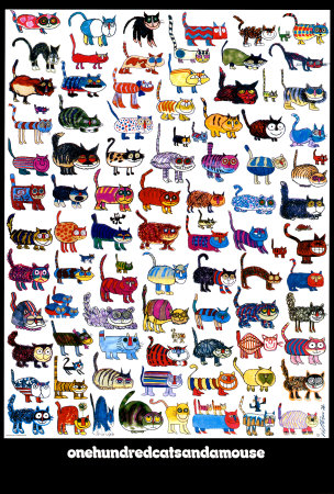 100 Cats and a Mouse Prints by