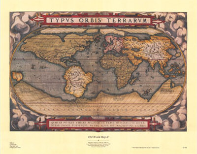  World  on Old World Map Ii Posters By Abraham Ortelius   Allposters Co Uk