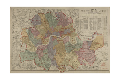 Sketch Map Of the London Postal District Giclee Print by Edward Stanford