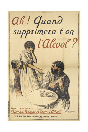 A French Poster On the Subject Of Alcohol Abuse Giclee Print