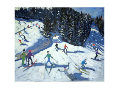 Mid-Morning on the Piste, 2004 Giclee Print by Andrew Macara