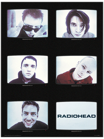 Radiohead collage TVs music poster of top rock bands